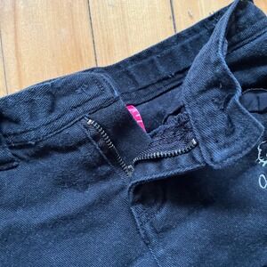 Hello Kitty by Sanrio Black Denim Skirt Girls Size 6 Ruffle Hem Embroidered